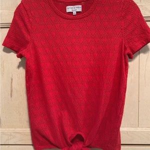 Red SS Knit Tie-Up Mesh T-Shirt (XS) - NEW
2 / XS • New without tags • Madewell